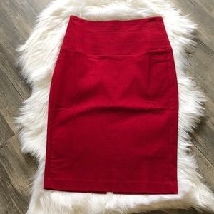 High waisted pencil skirt